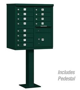 12 Door Cluster Mail Box Unit with Parcel Locker